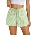 thumbnail image 1 of Arnsht Women Boxer Shorts with Pockets Loose Fit Comfy Breathable Drawstring Short Cotton Pajama Lounge Trendy Beach Casual Green L, 1 of 7