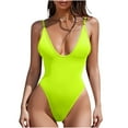 thumbnail image 1 of Arnsht Women Fashion Swimsuit One Piece Bathing Suit Deep V Neck Crisscross Back Adjustable Strap Comfortable Breathable Swimwear Yellow M, 1 of 8