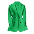 thumbnail image 1 of Arnsht Women New Solid Color Casual Oversized Blazers Lapel Button Down Pockets Work Office Blazer Jacket Green XL, 1 of 4