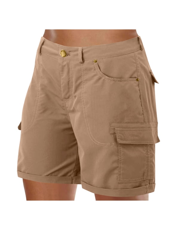 Women's 6" Hiking Cargo Shorts Quick Dry with Pockets Work Suit Short Lightweight Outdoor Active Summer for Women Yellow S
