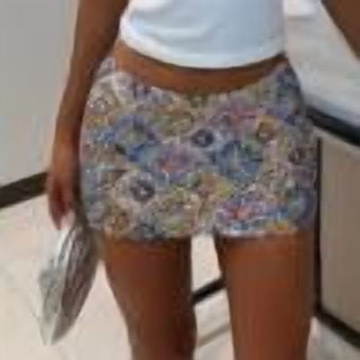 Arnsht Women's Colorful Patchwork Shiny Sequin Mini Skirt Glitter Low Waist Pencil Skirts Dance Party Club Short Skirt Silver S