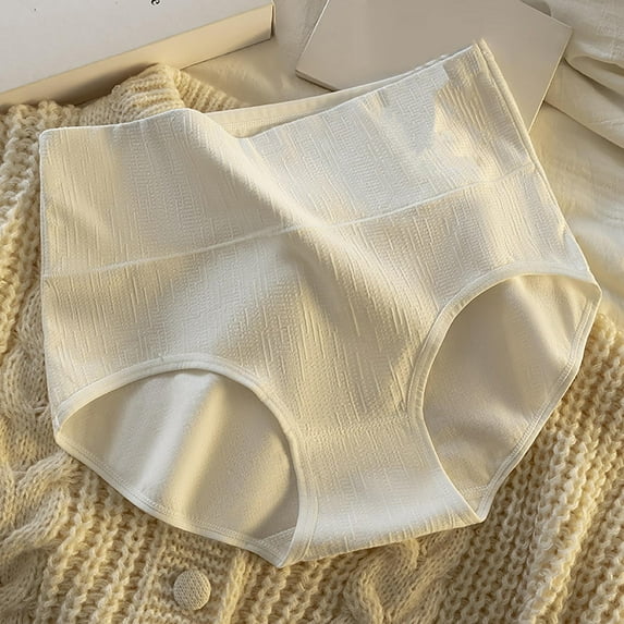 Arnsht Women's Cotton Panties High Waist Tummy Control Underwear for Women Soft Breathable Comfortable Shapewear Seamless Underpants White XXL