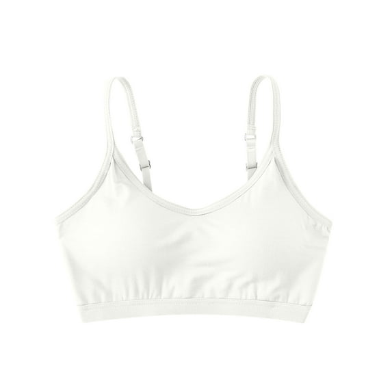 Arnsht Women's Cute Solid Color Seamless Spaghetti Strap Supportive Active Wear Sports Bras Soft Breathable Comfort Bras White XL