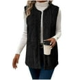 thumbnail image 1 of Arnsht Women's Double-sided Velvet Cardigan Vest with Pockets Solid Color Round Neck Sleeveless Vest Jacket Tops Black XL, 1 of 8