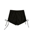thumbnail image 1 of Arnsht Women's Drawstring Side Mesh Sheer Summer Solid Color Four Corner Beach Shorts Cover Up Shorts Bikini Bottoms Black M, 1 of 7