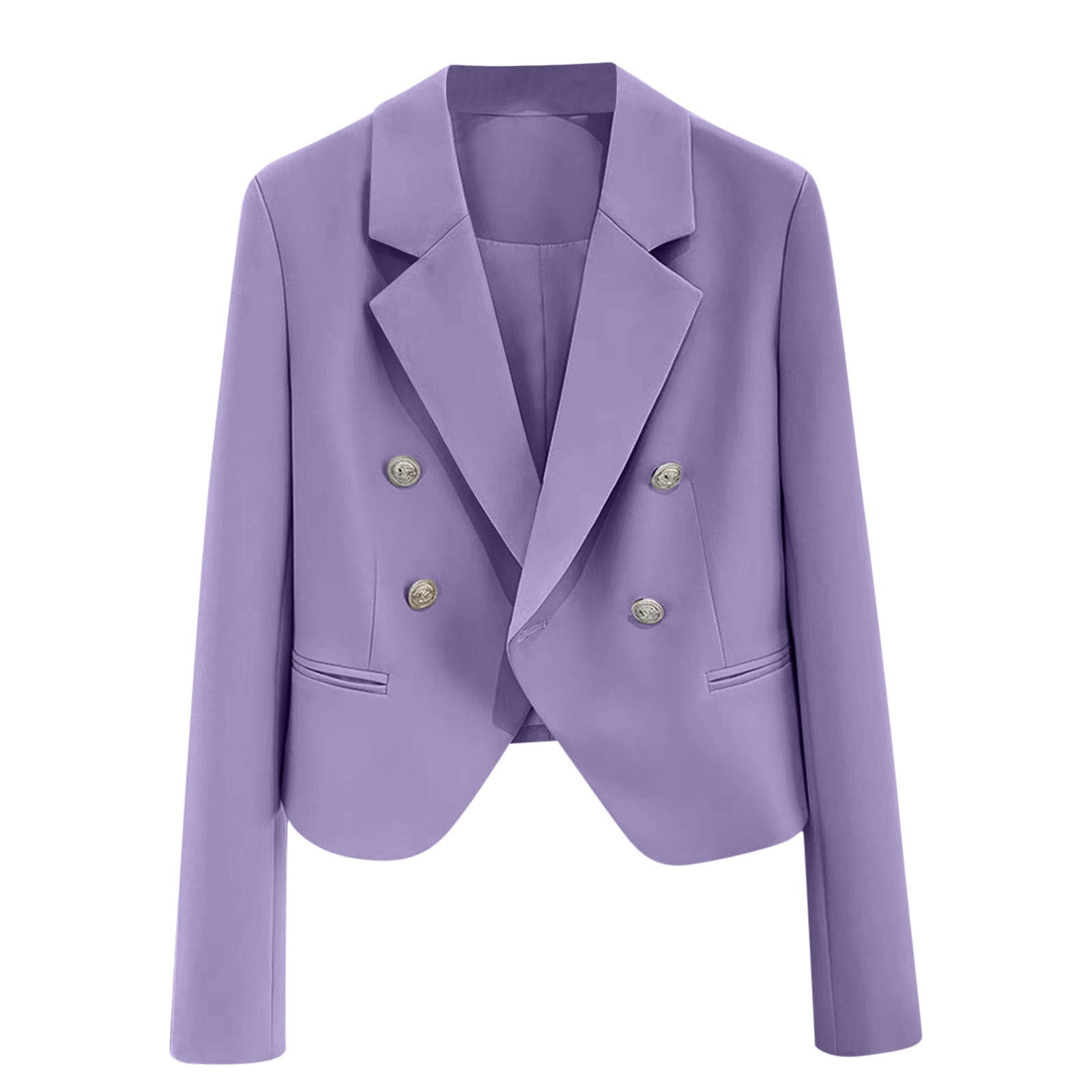 Arnsht Women's Fashion Blazer Double Breasted Solid Color Long Sleeve ...