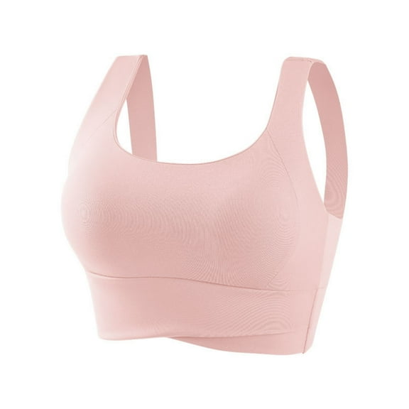 Arnsht Women's High Support Sports Bra with Wide Straps U-Back Moisture-Wicking Removable Pads, Full Coverage Yoga Gym Bra Pink XXL