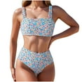 thumbnail image 1 of Arnsht Women's High Waisted Bikini Sets Wide Straps Two Piece Swimsuit Floral Print Bathing Suits Soft Comfortable Breathable Beachwear Blue M, 1 of 9
