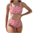 thumbnail image 1 of Arnsht Women's High Waisted Bikini Sets Wide Straps Two Piece Swimsuit Floral Print Bathing Suits Soft Comfortable Breathable Beachwear Hot Pink M, 1 of 8