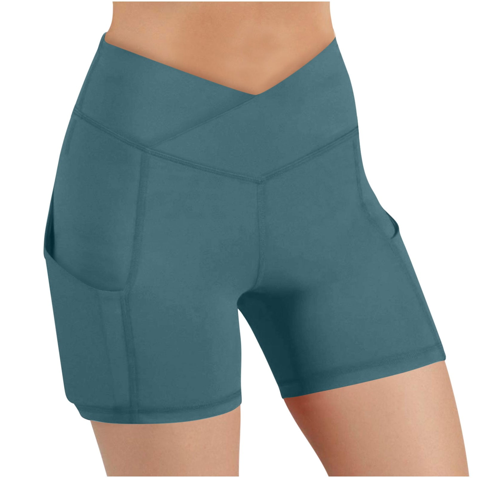 Arnsht Women's High Waisted Spandex Biker Shorts Hip Stretch Workout ...