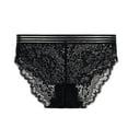 thumbnail image 1 of Arnsht Women's Large Size Underwear Underpants Low-Rise Solid Color Lace Stretch Breathable Ladies Panties Black S, 1 of 2