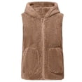 thumbnail image 1 of Arnsht Women's Oversized Sherpa Vest Casual Warm Fleece Fuzzy Jackets Sleeveless Zip Up Cozy Vests Outerwear with Big Pockets Brown M, 1 of 8
