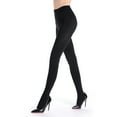 thumbnail image 1 of Arnsht Women's Padded and Thickened Warm Tights Opaque Ultra Soft Solid Color Stretchable High Waist Footed Pantyhose Black M, 1 of 5