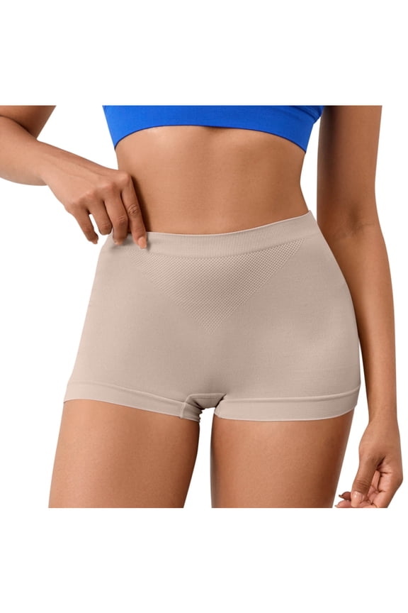 Women's Solid Color Lift Removable Hip Pads Body Shaping Quad Panties Soft Breathable Comfortable Underwear Yellow M
