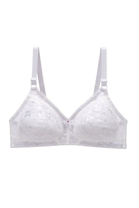 Women's Solid Color Non-steel Ring Back Buckle Backless Seamless Gathering Beauty Back Underwear Everyday Bra White XXXL