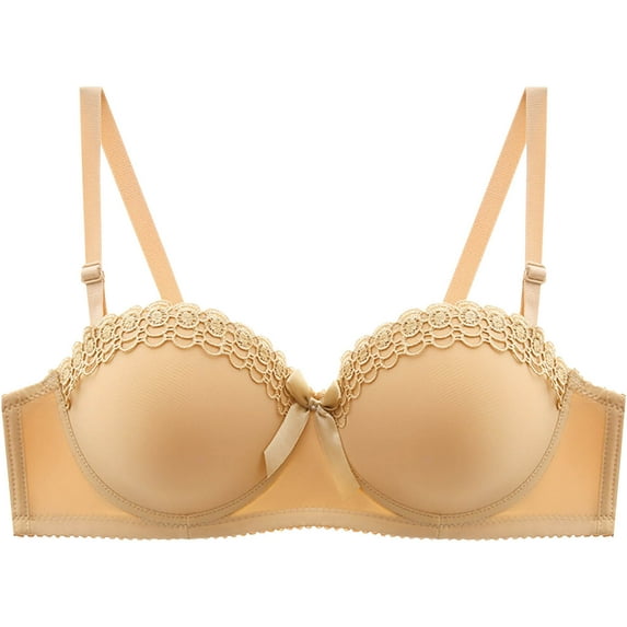 Arnsht Women's Summer Thin Push Up Bra Underwire Everyday Classic Fashion Lace Bras Cup Up Soft Comfort Breathable Bra Beige 38