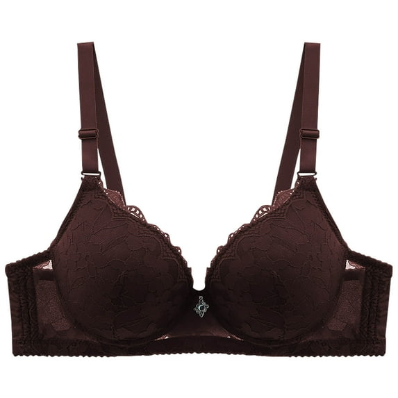 Arnsht Women's Summer Thin Push Up Bra Underwire Everyday Classic Fashion Lace Bras Cup Up Soft Comfort Breathable Bra Coffee 40