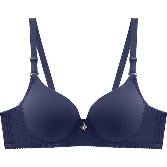 Arnsht Women's Summer Thin Push Up Bra Underwire Everyday Classic Fashion Lace Bras Cup Up Soft Comfort Breathable Bra Dark Blue 36