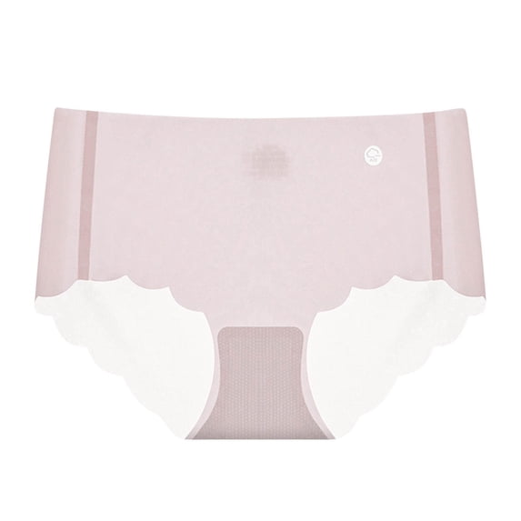 Arnsht Women's Thin Panties No Trace Ice Silk Panties Ultra Thin Quick Dry Triangle Pants Underwear Mid Waisted Soft Briefs Panties Pink M