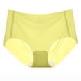 thumbnail image 1 of Arnsht Women's Thin Panties No Trace Ice Silk Panties Ultra Thin Quick Dry Triangle Pants Underwear Mid Waisted Soft Briefs Panties Yellow L, 1 of 4