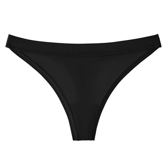 Arnsht Women's Thong Bikini Bottom Low-Rise Seamless Swimwear V-Style Cheeky Bikini Thong Summer Beachwear Black XS