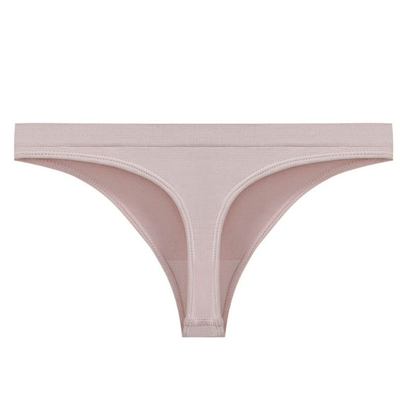 Arnsht Women's Thong Bikini Bottom Low-Rise Seamless Swimwear V-Style Cheeky Bikini Thong Summer Beachwear Pink L