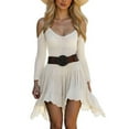 thumbnail image 1 of Arnsht Women's Vintage Short Dress Strapless Long Sleeve Western Dresses with Adjustable Straps White M, 1 of 5