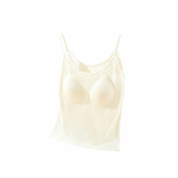 Arnsht Women's Winter Thermal Tank Tops Slim Base Tight Underwear with Chest Pad Sleeveless Cozy Breathable Seamless Vest White L