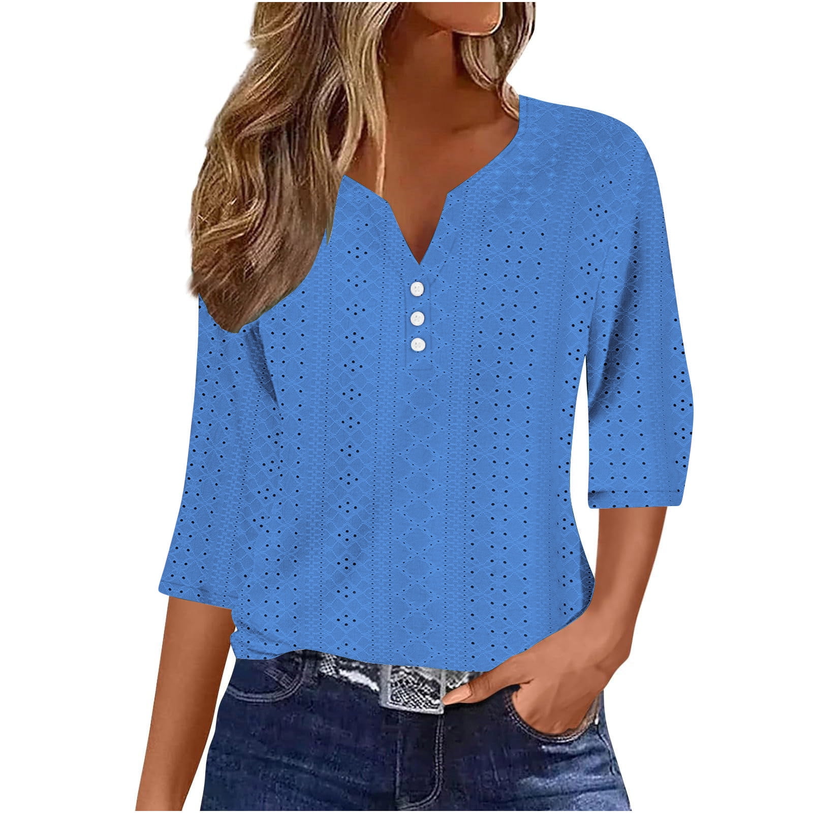Haut Talbots Rayé Manches 3/4 - Taille L, Multicolore, Coton, Neuf Avec étiquettes