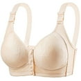 thumbnail image 1 of Arnsht Womens Bras for Older Women Front Closure Bras Fashion Embroidery Ultra Thin Breathable Comfort Adjusting Large Size Bra Beige 36/80, 1 of 6