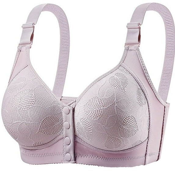 Arnsht Womens Bras for Older Women Front Closure Bras Fashion Embroidery Ultra Thin Breathable Comfort Adjusting Large Size Bra Gray 40/90