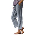 thumbnail image 1 of Arnsht Womens Classic Plaid Pants Cotton Plaid Lounge Pants Outdoor Casual Elastic Waist Straight Leg Pants With Pockets Blue S, 1 of 6