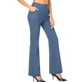 thumbnail image 1 of Arnsht Womens Dress Pants Fleece Lined Flare Leggings Casual Business Work Pants with Pockets Stretchy Bootcut Trousers Blue S, 1 of 9