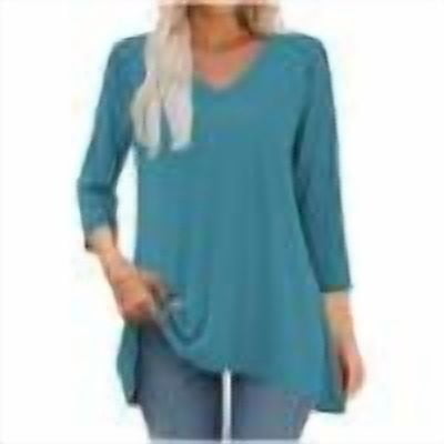 Arnsht Womens Fashion Tunic Long Sleeve Tops to Wear with Leggings Casual Long Swing Blouses Shirts Loose Fit Dressy Green S