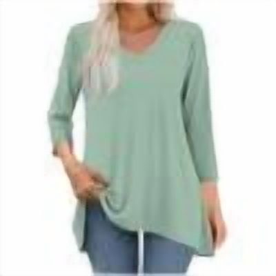 Arnsht Womens Fashion Tunic Long Sleeve Tops to Wear with Leggings Casual Long Swing Blouses Shirts Loose Fit Dressy Green XL