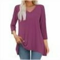 thumbnail image 1 of Arnsht Womens Fashion Tunic Long Sleeve Tops to Wear with Leggings Casual Long Swing Blouses Shirts Loose Fit Dressy Pink S, 1 of 7