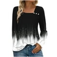 thumbnail image 1 of Arnsht Womens Printed Tops Casual Asymmetrical Neck Long Sleeve Shirts Button Cute Loose Fit Business Dressy Blouses Black L, 1 of 7