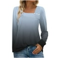 thumbnail image 1 of Arnsht Womens Printed Tops Casual Asymmetrical Neck Long Sleeve Shirts Button Cute Loose Fit Business Dressy Blouses Gray XL, 1 of 7