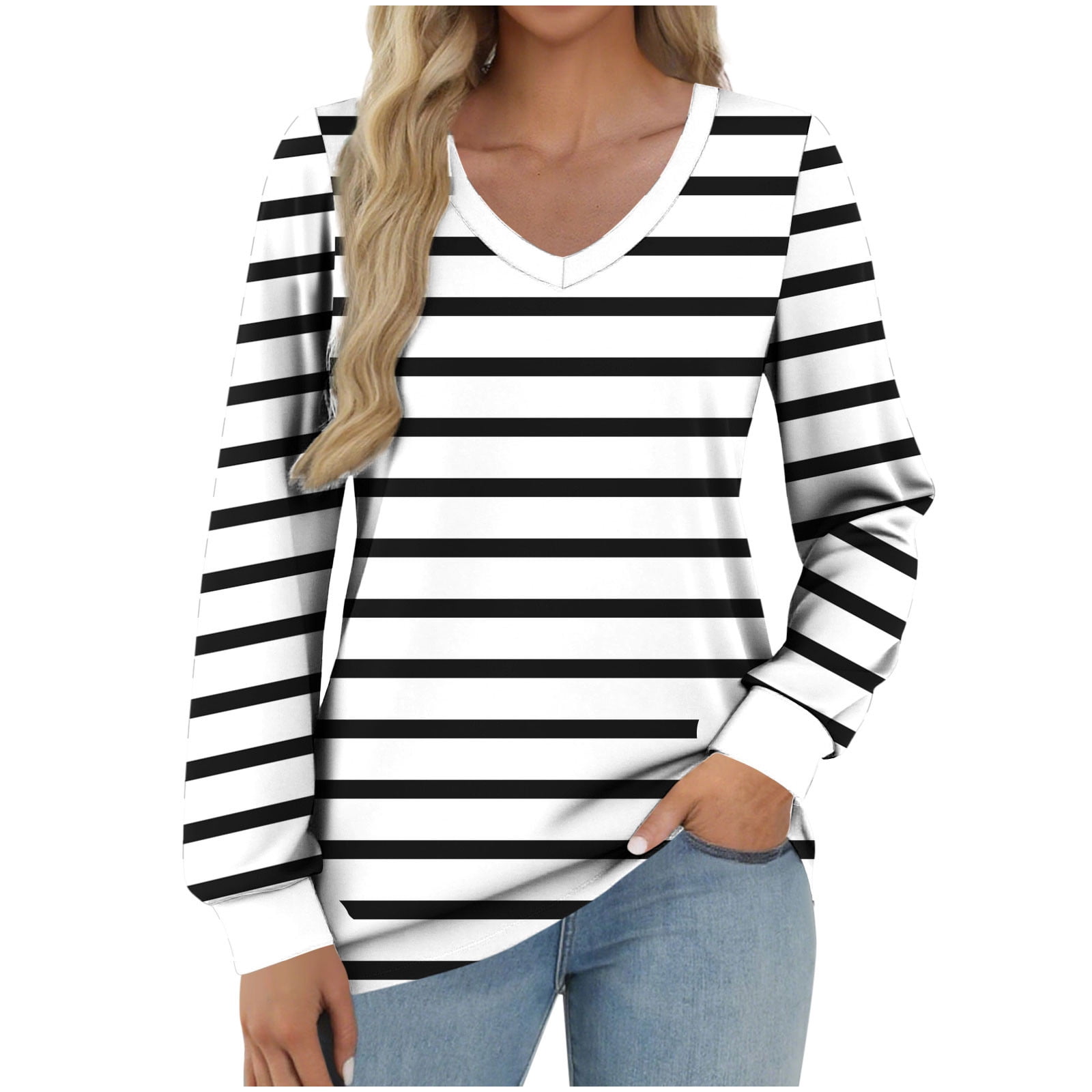 XNC Women's Summer V-Neck Cap Sleeve Top - Side Pleat Loose Fit Tank Tee - View #9