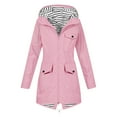 thumbnail image 1 of Arnsht Womens Waterproof Long Hooded Trench Coats Autumn Winter Outdoor Windbreaker Travel Jacket With Pocket Pink XL, 1 of 8