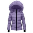 thumbnail image 1 of Arnsht Womens Winter Coats Quilted Thicken Warm Puffer Ski Jacket Faux Furry Lined Hooded Waterproof Outdoor Comfy Down Jackets Purple L, 1 of 7