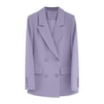 thumbnail image 1 of Arnsht Womens Work Office Blazers Long Sleeve Double-Breasted Open Front Lapel Collar Blazer Jackets Suits with Pockets Purple L, 1 of 6