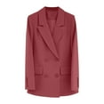 thumbnail image 1 of Arnsht Womens Work Office Blazers Long Sleeve Double-Breasted Open Front Lapel Collar Blazer Jackets Suits with Pockets Red M, 1 of 6