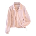thumbnail image 1 of Arnsht Workout Zip Up Hoodless Jackets for Women, Lightweight Athletic Yoga Gym Running Shirts with Pockets UPF 50+ Pink M, 1 of 8