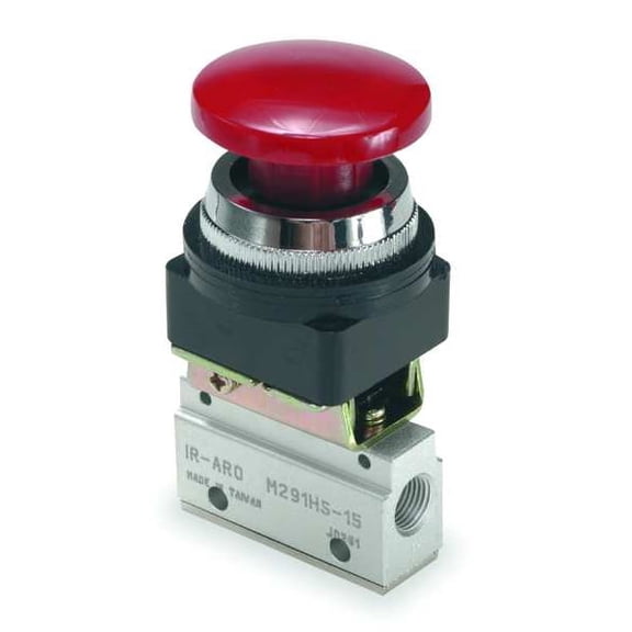 Aro Manual Air Control Valve, Button, Red M291HS-10