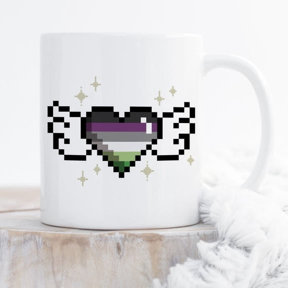 Aroace Pride Coffee Mug, Aromantic AS1exual Pride F11lag Gift, L1GBT Mug, Gay Pride Month Festival, Aro Ace Gamer Gaming Video Games Geek