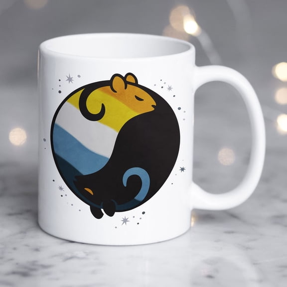 Aroace Pride Coffee Mug, Aromantic AS1exual Pride F11lag Gift, L1GBT Mug, Gay Pride Month Festival, Aro Ace SunS1et, Yin Yang Rat