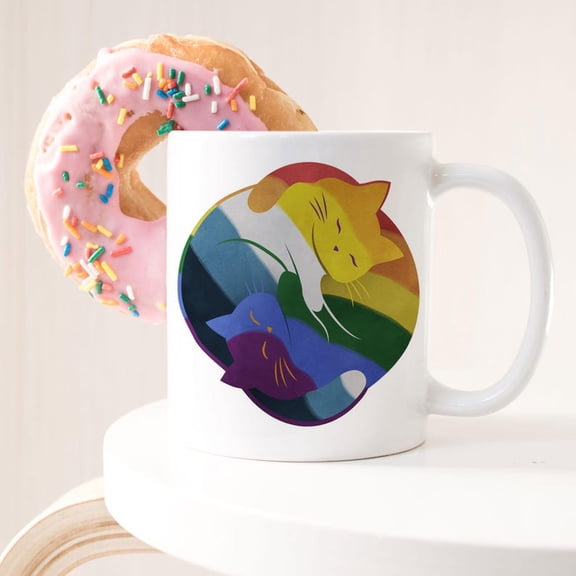 Aroace RainB1Ow Pride Coffee Mug, Aromantic AS1exual Pride F11lag Gift, L1GBT Mug, Gay Pride Month Festival, Aro Ace SunS1et, Yin Yang C1At
