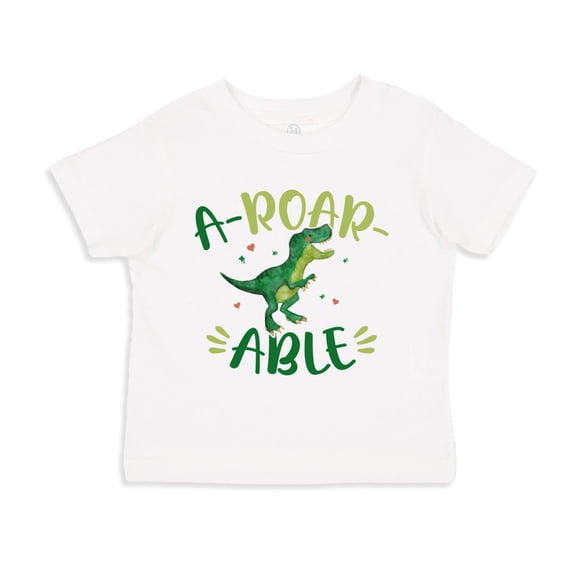 Aroarable Dinosaur Toddler T-Shirt 4T White