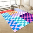 thumbnail image 1 of Arogan Checkered Area Rug for Living Room Bedroom Washable Rug, Multicolour,4' x 6', 1 of 7